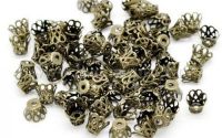 10BUC  CAPACELE BRONZ CONICE FILIGRANATE 7x9MM
