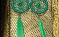 Cercei dreamcatcher verzi