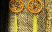 Cercei dreamcatcher galbeni