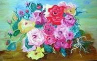 "Buchet de roze"-pictura in ulei