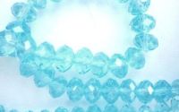 RONDELE STICLA FATETATE 8X6MM  BLEU