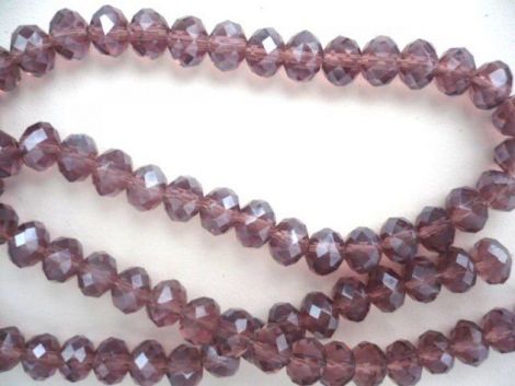 RONDELE STICLA FATETATE 8X6MM VIOLET