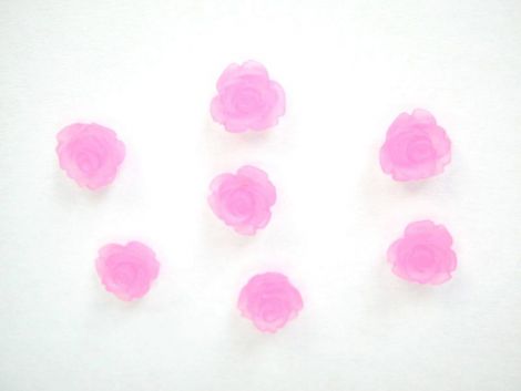 CABOCHON FLOARE FROSTED 10MM  ROZ INTENS