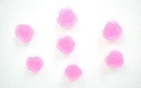CABOCHON FLOARE FROSTED 10MM  ROZ INTENS