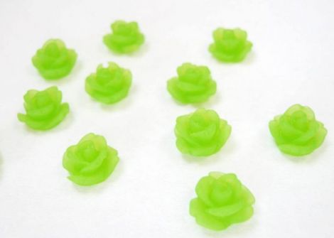 CABOCHON FLOARE FROSTED 10MM  VERDE CRUD