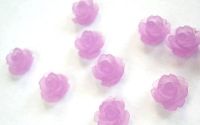CABOCHON FLOARE FROSTED 10MM  MOV DESCHIS