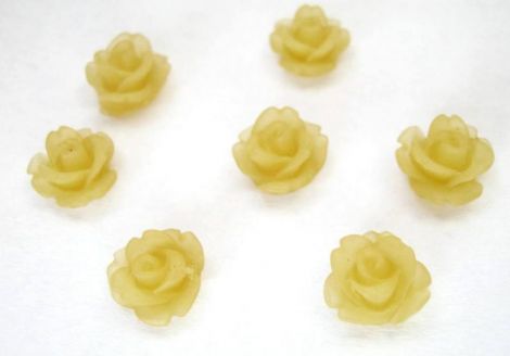 CABOCHON FLOARE FROSTED 10MM  CARAMEL