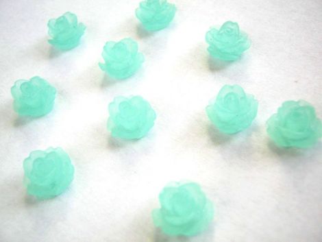 CABOCHON FLOARE FROSTED 10MM VERDE MENTA