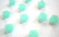 CABOCHON FLOARE FROSTED 10MM VERDE MENTA