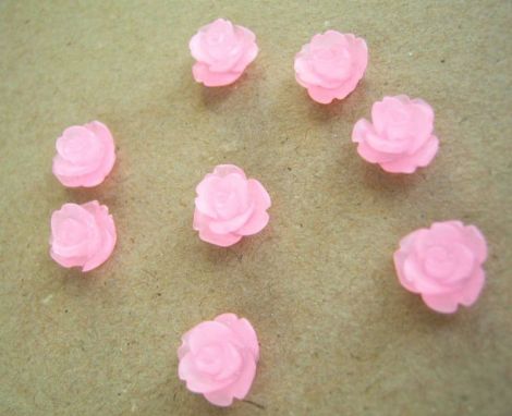 CABOCHON FLOARE FROSTED 10MM  ROZ DESCHIS