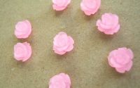 CABOCHON FLOARE FROSTED 10MM  ROZ DESCHIS