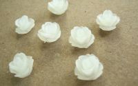 CABOCHON FLOARE FROSTED 10MM  ALB