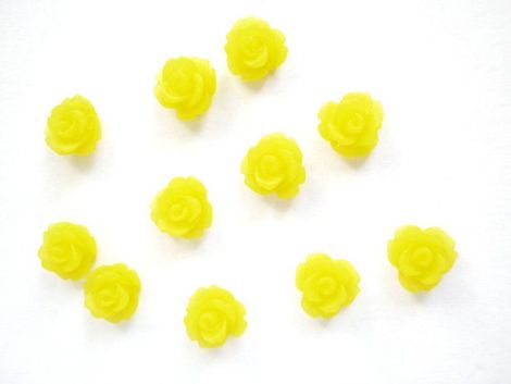CABOCHON FLOARE FROSTED 10MM  GALBEN