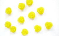 CABOCHON FLOARE FROSTED 10MM  GALBEN