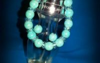 Bratara handmade pietricele tip swarovski turcoaz