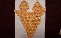 Set handmade colier si cercei crosetat galben