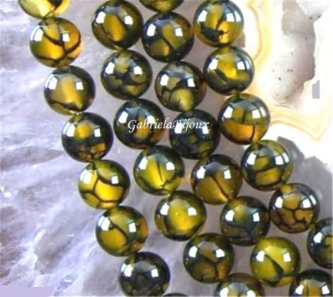 Agate Crackle Galbene 8 mm 1 buc
