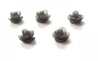 CABOCHON FLOARE FROSTED 10MM  GRI INCHIS