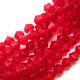 10BUC  BICONICE STICLA 6MM ROSU