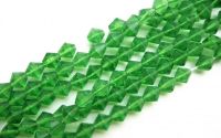 10BUC  BICONICE STICLA 6MM VERDE