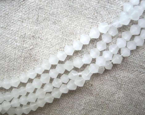 DEFECTE! 50BUC BICONICE STICLA 3.54MM ALB LAPTOS