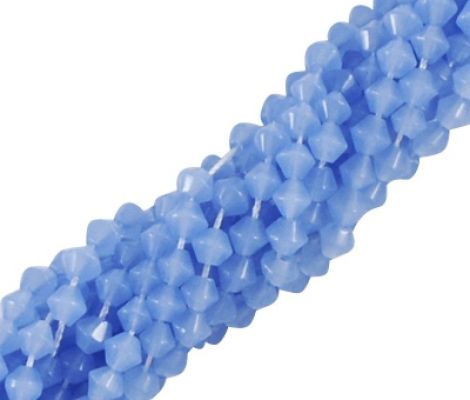 DEFECTE! 50BUC BICONICE STICLA 3.54MM ALBASTRU