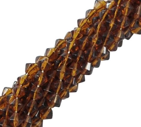 20BUC BICONICE STICLA 4MM MARO AMBRA