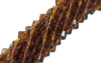 20BUC BICONICE STICLA 4MM MARO AMBRA