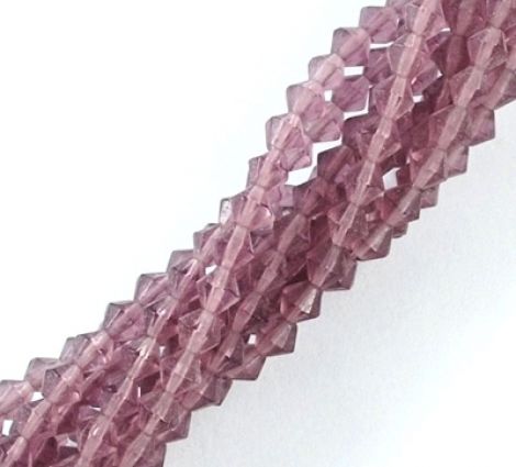 20BUC BICONICE STICLA 4MM  ROZ CENUSIU