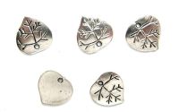 CHARMS ARGINTIU FRUNZA INIMA 15MM