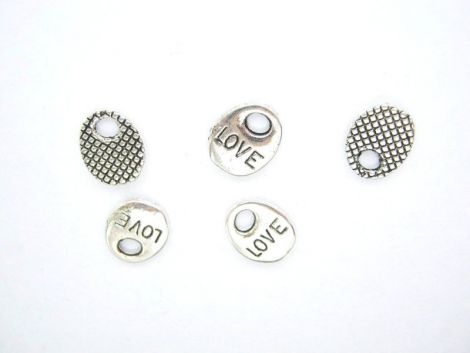 CHARM ARGINTIU DROP INSCRIPTIONAT "love" 14MM