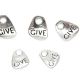 CHARM ARGINTIU DROP INSCRIPTIONAT "GIVE" 15MM