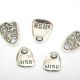 CHARM ARGINTIU DROP INSCRIPTIONAT "WISH" 18MM