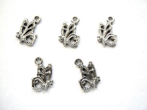 CHARM ARGINTIU FLUTURE 17MM