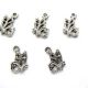 CHARM ARGINTIU FLUTURE 17MM
