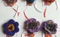 Martisor crosetat floare cu margele