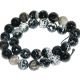 Agate 12 mm alb-negru fatetate crabfire rotunde