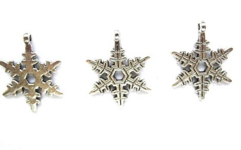 CHARM ARGINTIU FULG DE ZAPADA 23MM
