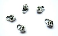 MINI CHARM ARGINTIU LACAT INIMA 10MM