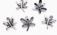 CHARM ARGINTIU LIBELULA 22MM