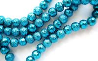 10 BUC PERLE CREPONATE STICLA 8MM ALBASTRU ELECTRI