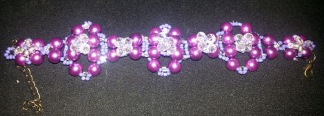 Bratara Purple Flower
