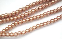 10BUC PERLE STICLA 6MM BEJ CAPUCINO
