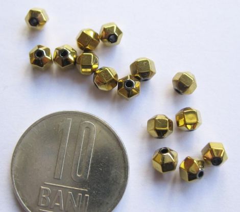 Hematit bobite fatetate aurii de 4mm x10buc