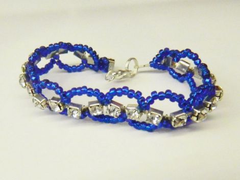 Bratara rhinestone blue