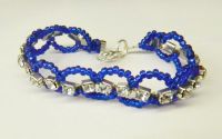 Bratara rhinestone blue