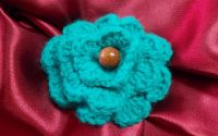 Brosa Floare Crosetata Verde Menta