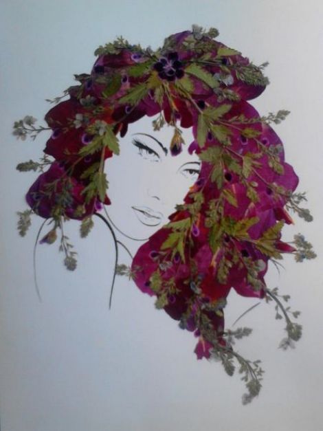 Tablou din flori naturale presate