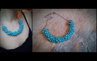 Colier margele bleu