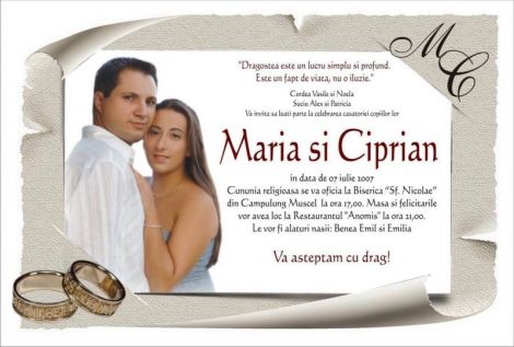 Invitatii magnetice botez nunta mot